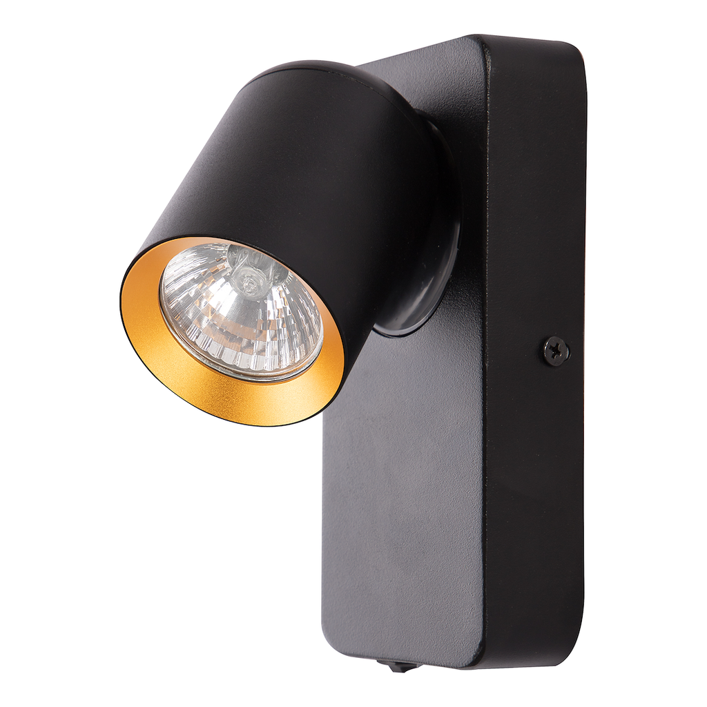 Wandleuchte ANDY (1x GU10) Schwarz & Gold - Milagro