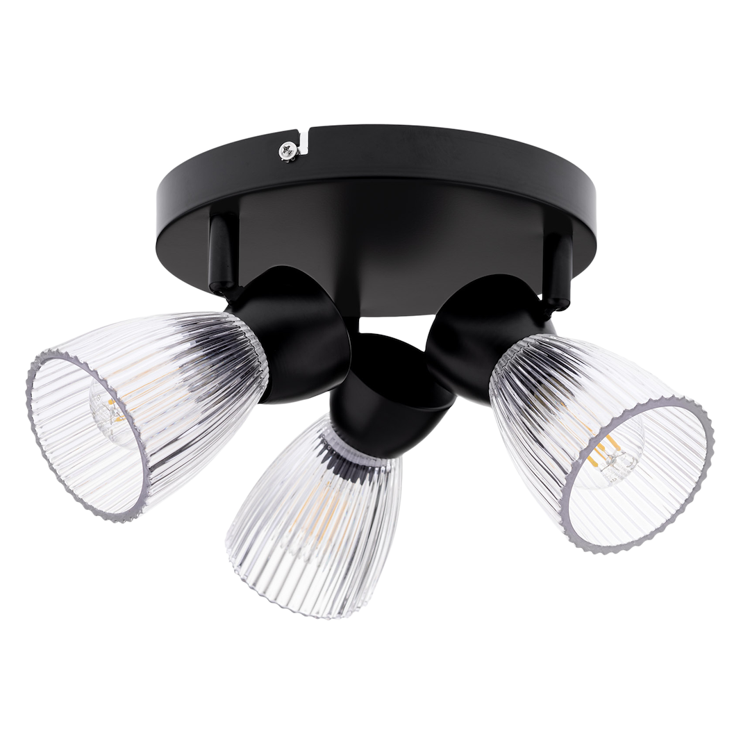 Deckenleuchte BEST Schwarz (3x E14) (round) - Milagro