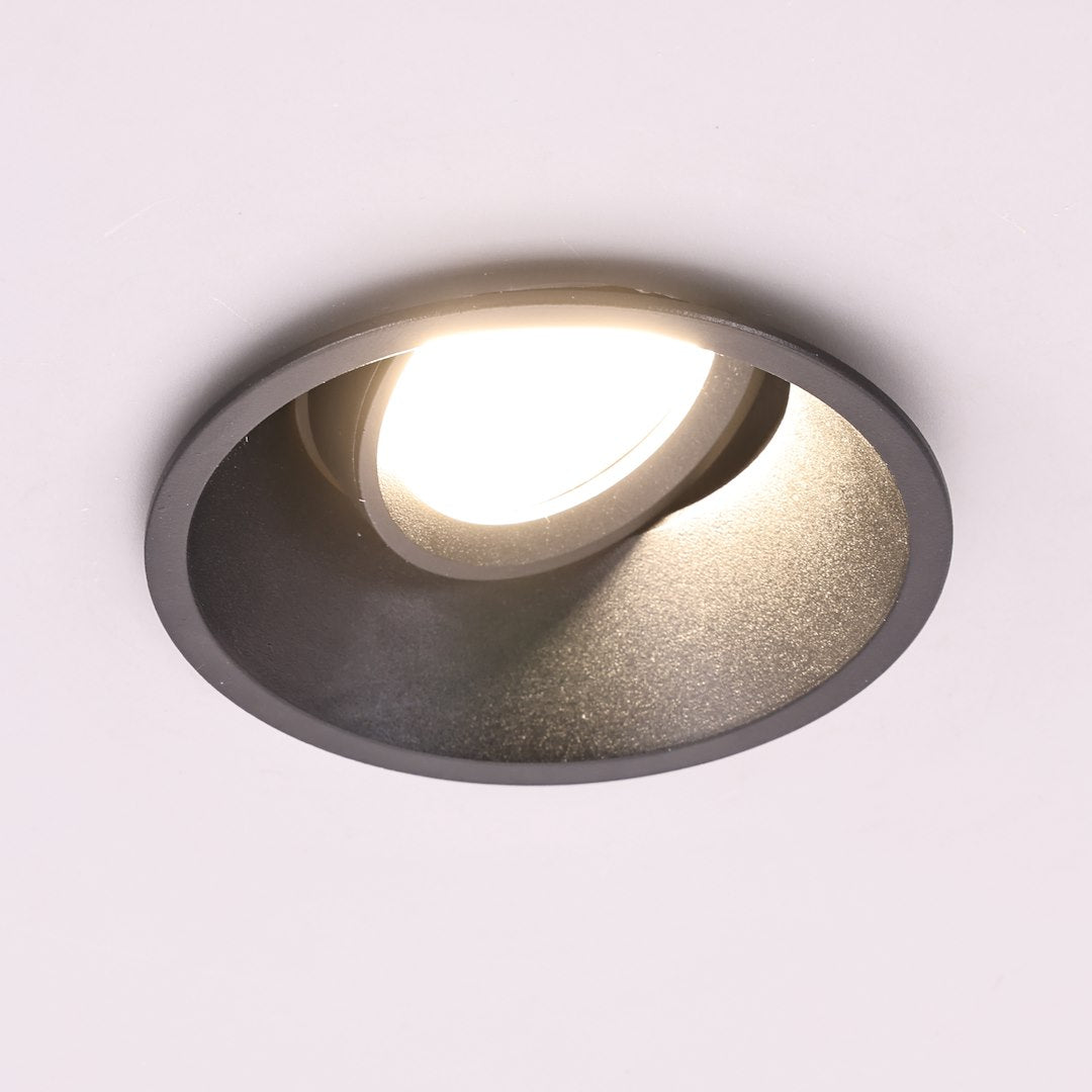 Deckeneinbau-Rahmen Rund Schwenkbar (1x GU10) IP20 Schwarz - Milagro