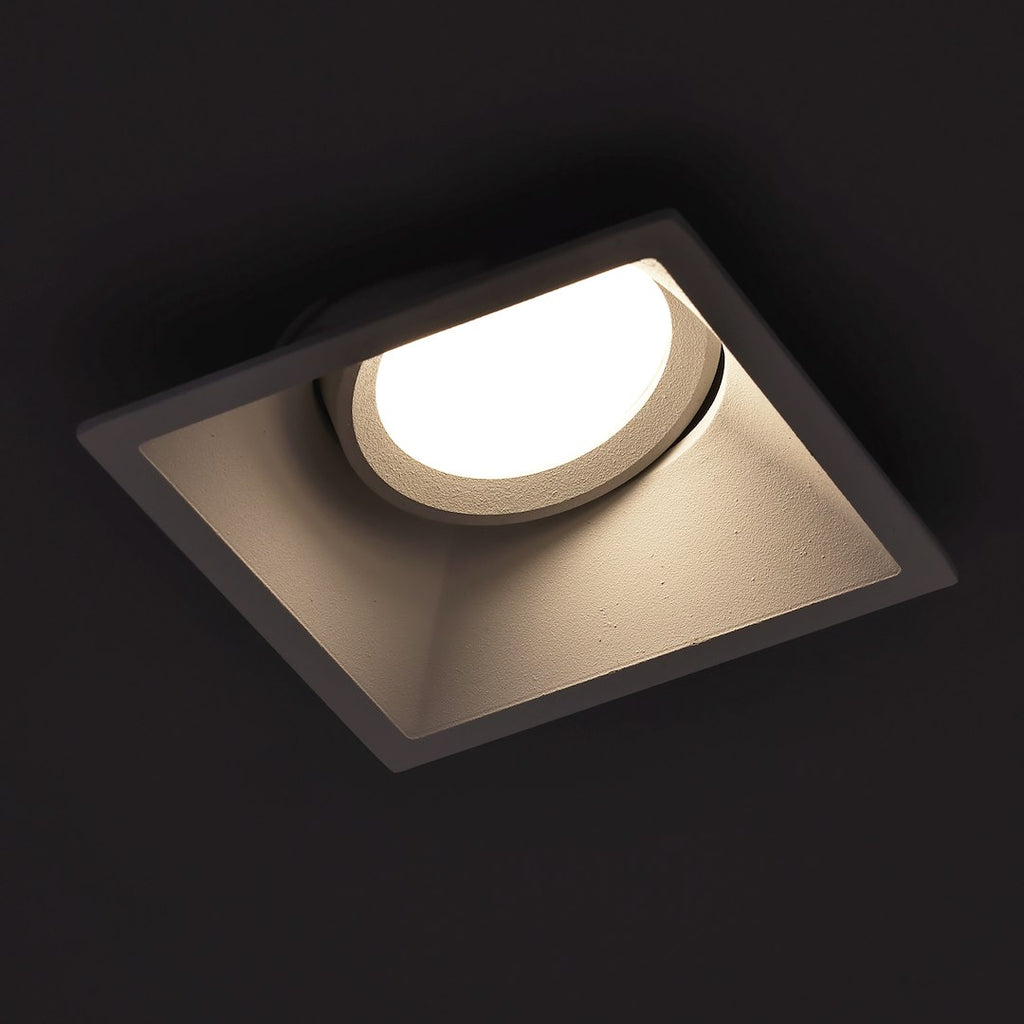 Deckeneinbau-Rahmen Eckig Schwenkbar (1x GU10) IP20 Weiß - Milagro