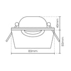 Deckeneinbau-Rahmen Eckig Schwenkbar (1x GU10) IP20 Weiß - Milagro