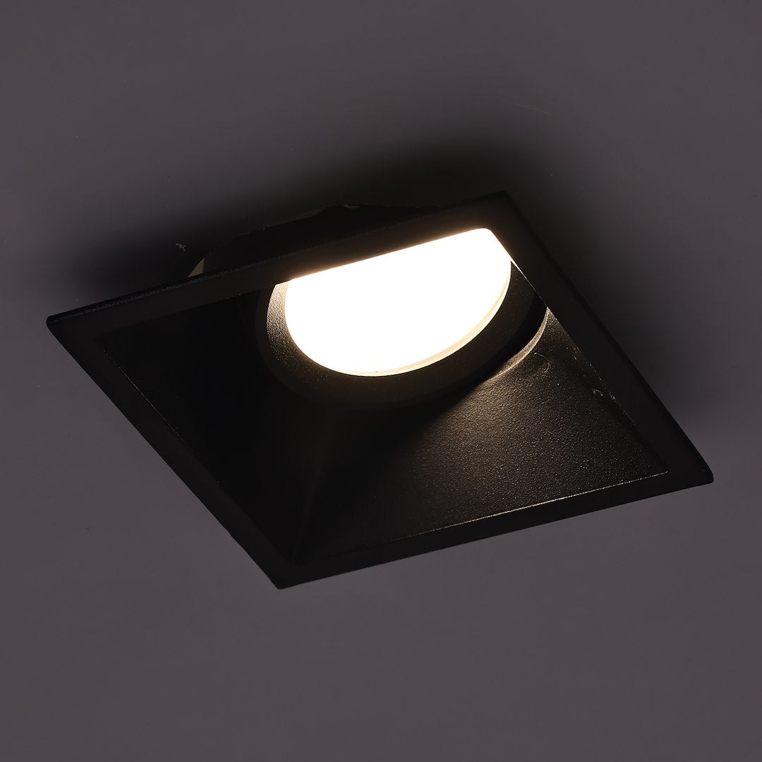 Deckeneinbau-Rahmen Eckig Schwenkbar (1x GU10) IP20 Schwarz - Milagro