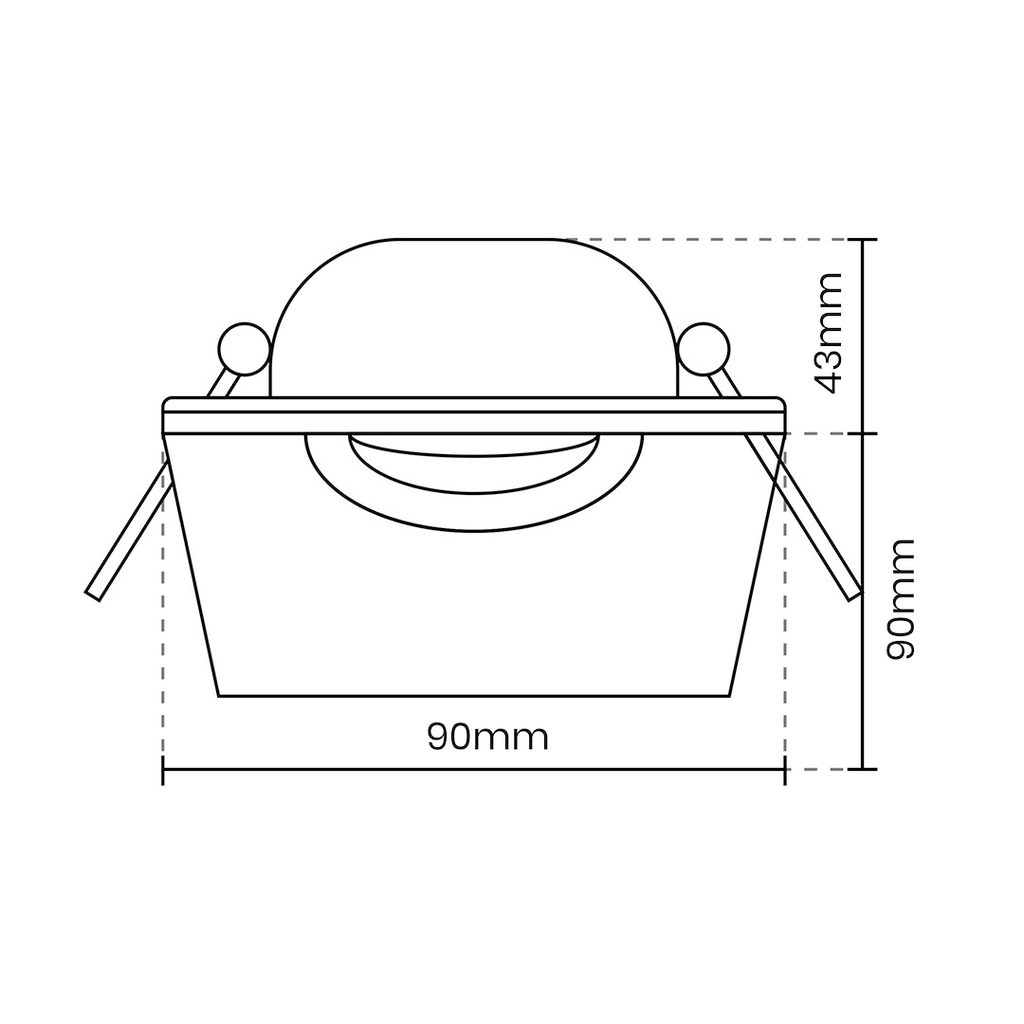 Deckeneinbau-Rahmen Eckig Schwenkbar (1x GU10) IP20 Schwarz - Milagro