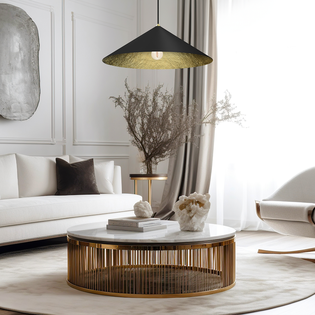 Pendelleuchte Fuji Ø70 cm Gold & Schwarz (1x E27) - Milagro