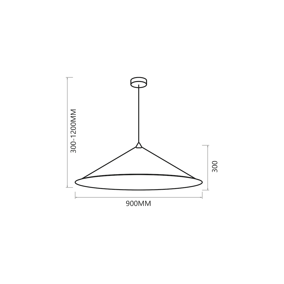 Pendelleuchte Fuji Ø90 cm Gold & Schwarz (1x E27) - Milagro