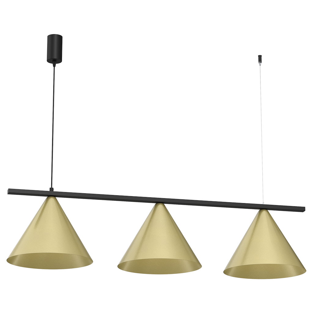 Pendelleuchte CAPITAL Schwarz & Gold (3x GX53) - Milagro