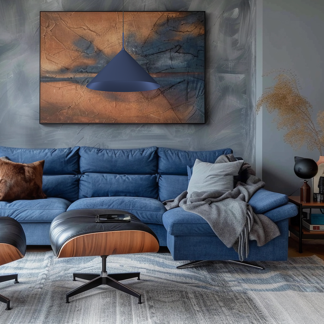 Pendelleuchte CAPITAL Navy Blau Ø46 cm (1x GX53) - Milagro