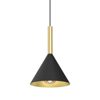 Pendelleuchte PERU Schwarz & Gold Messing (1x E27) - Milagro