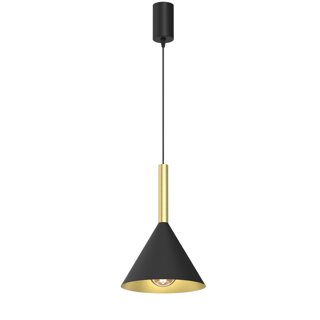 Pendelleuchte PERU Schwarz & Gold Messing (1x E27) - Milagro
