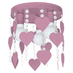 Kinderzimmer Deckenleuchte CORAZON rosa Herz (3x E27) - Milagro