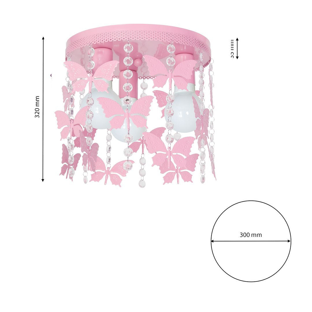 Kinderzimmer Deckenleuchte rosa ANGELICA (3x E27) - Milagro