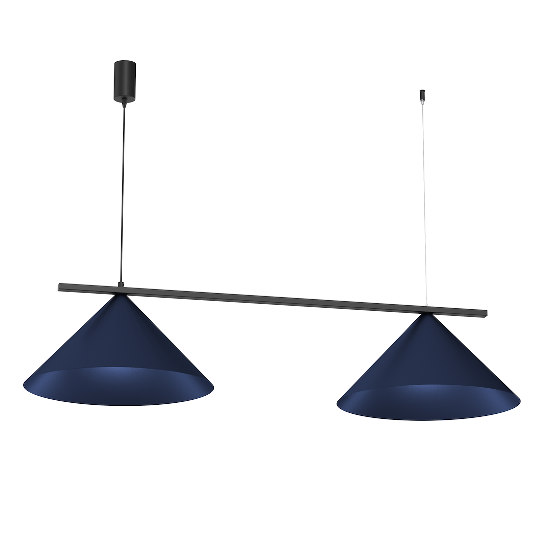 Pendelleuchte CAPITAL Navy Blau & Schwarz (2x GX53) - Milagro