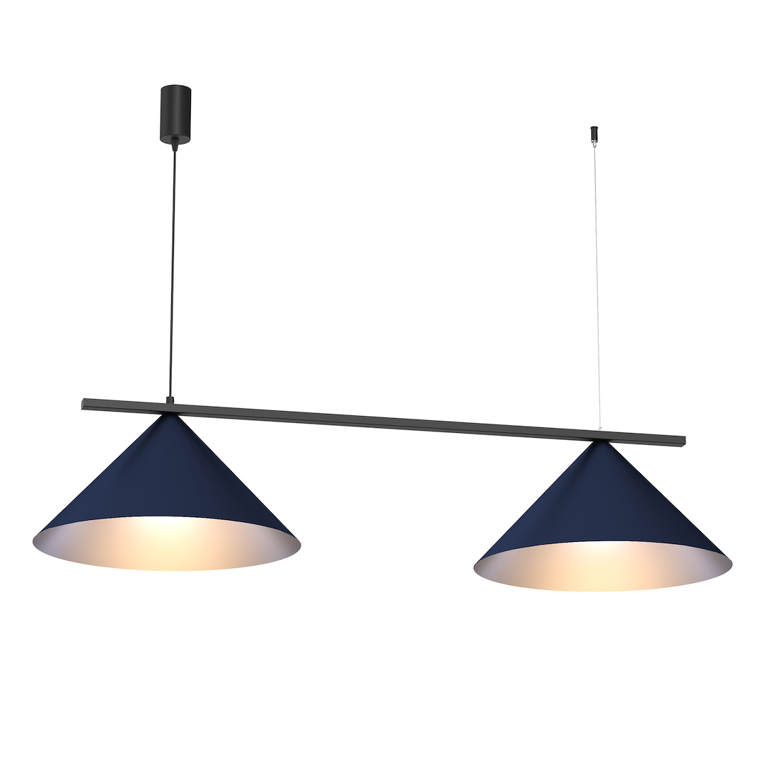 Pendelleuchte CAPITAL Navy Blau & Schwarz (2x GX53) - Milagro