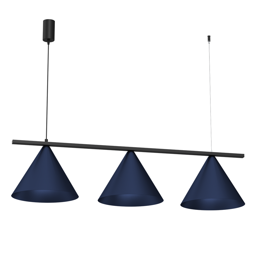 Pendelleuchte CAPITAL Navy Blau & Schwarz (3x GX53) - Milagro