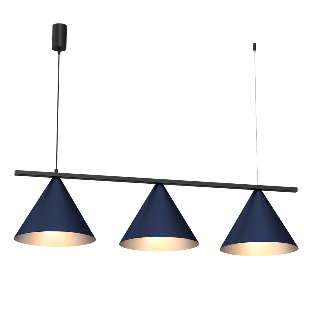 Pendelleuchte CAPITAL Navy Blau & Schwarz (3x GX53) - Milagro
