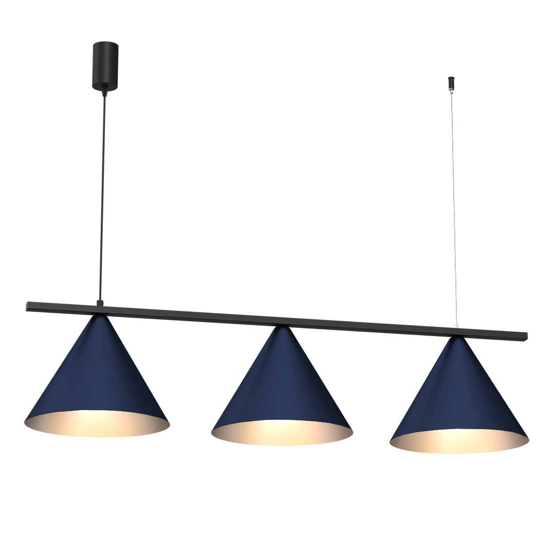 Pendelleuchte CAPITAL Navy Blau & Schwarz (3x GX53) - Milagro