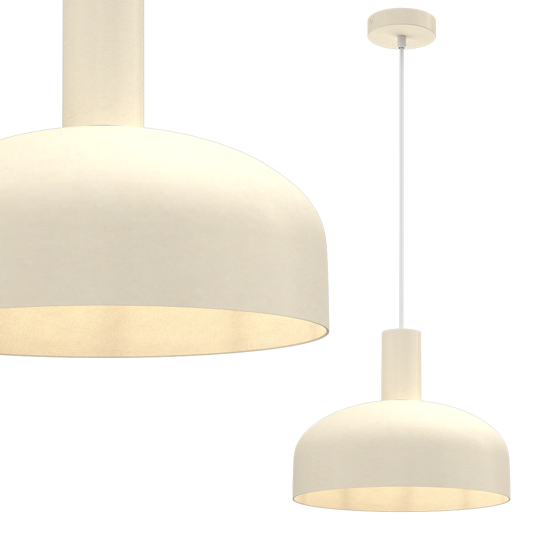 Pendelleuchte VISBY Creme / Beige (1x E27) - Milagro