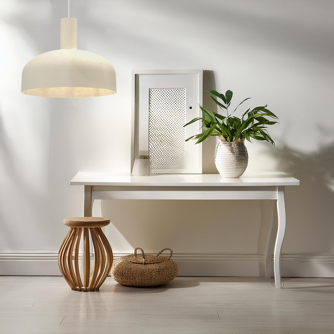 Pendelleuchte VISBY Creme / Beige (1x E27) - Milagro