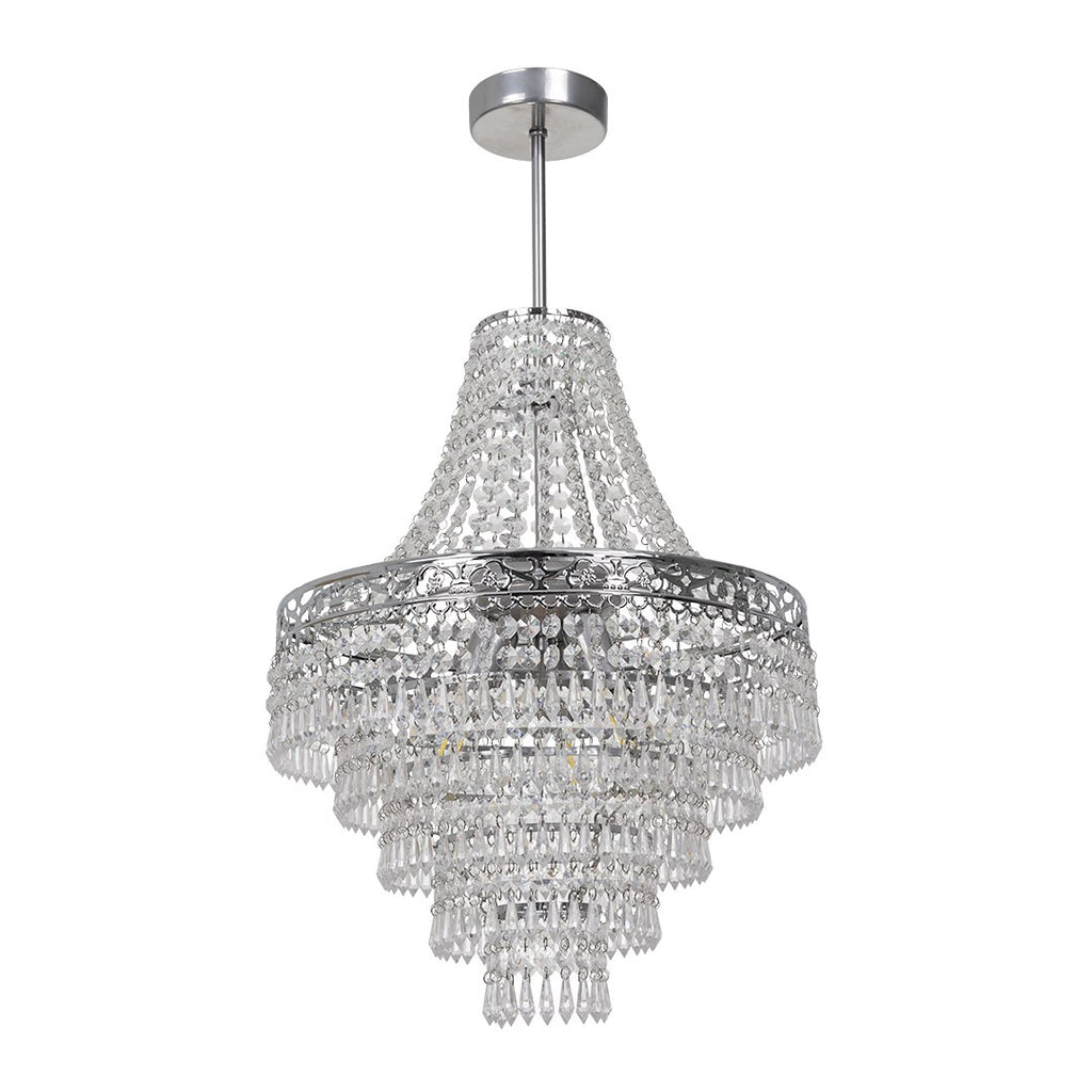 Pendelleuchte / Kronleuchter CORAL Silber (3x E14) - Milagro