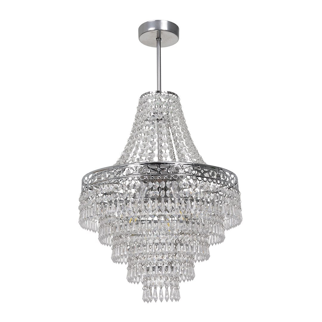 Pendelleuchte / Kronleuchter CORAL Silber (3x E14) - Milagro