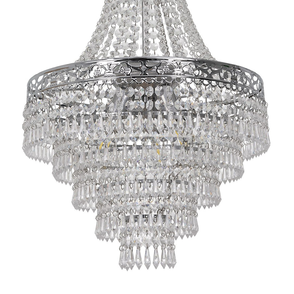 Pendelleuchte / Kronleuchter CORAL Silber (3x E14) - Milagro