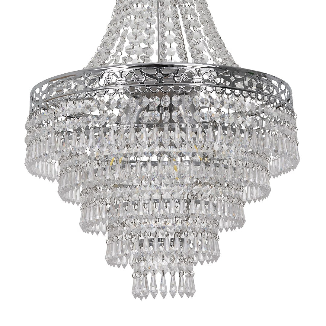 Pendelleuchte / Kronleuchter CORAL Silber (3x E14) - Milagro