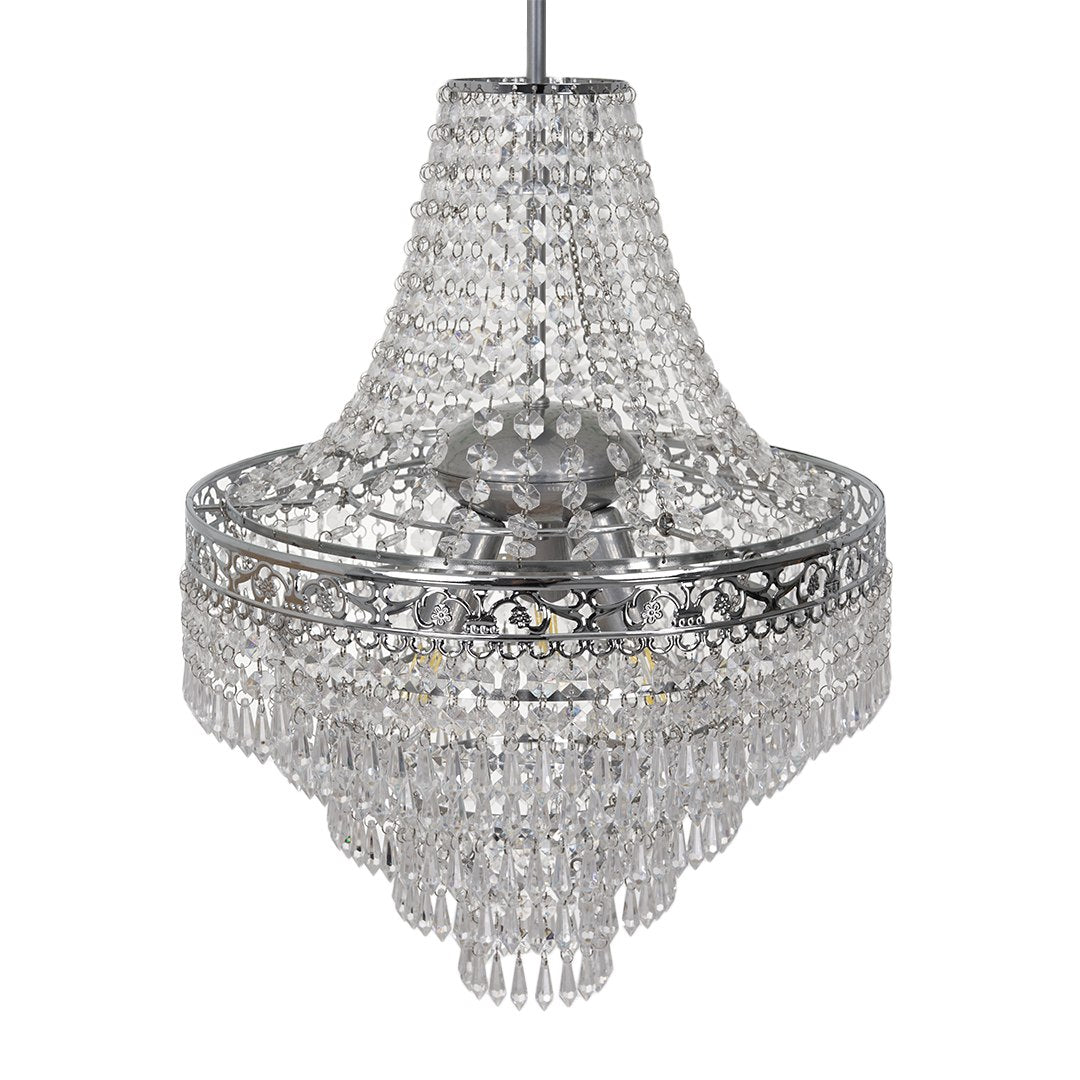 Pendelleuchte / Kronleuchter CORAL Silber (3x E14) - Milagro
