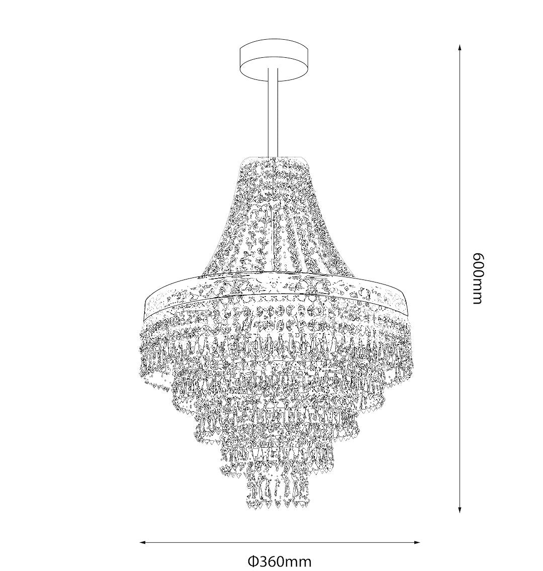 Pendelleuchte / Kronleuchter CORAL Silber (3x E14) - Milagro