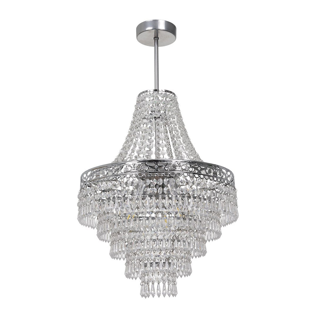 Pendelleuchte / Kronleuchter CORAL Silber (3x E14) - Milagro