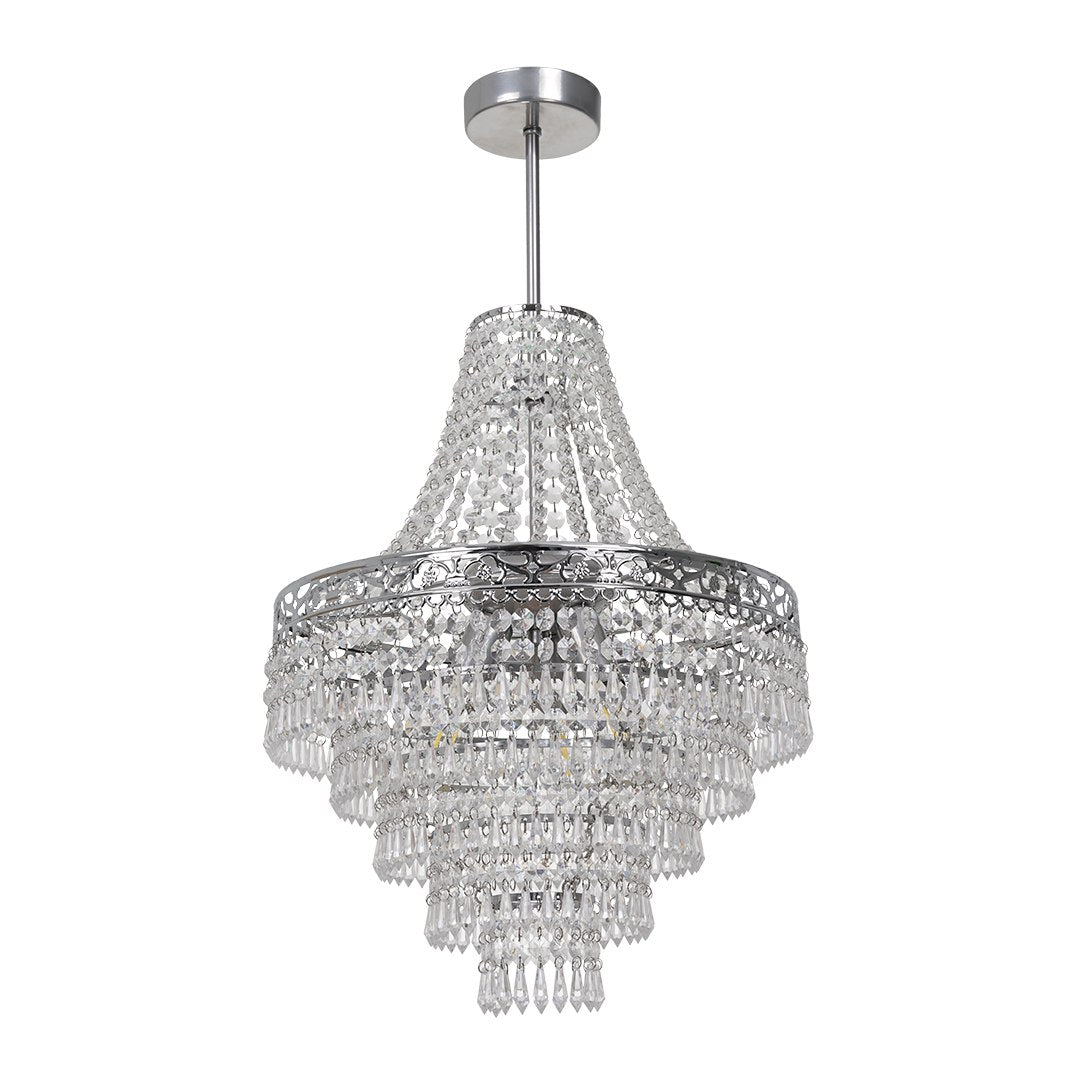 Pendelleuchte / Kronleuchter CORAL Silber (3x E14) - Milagro