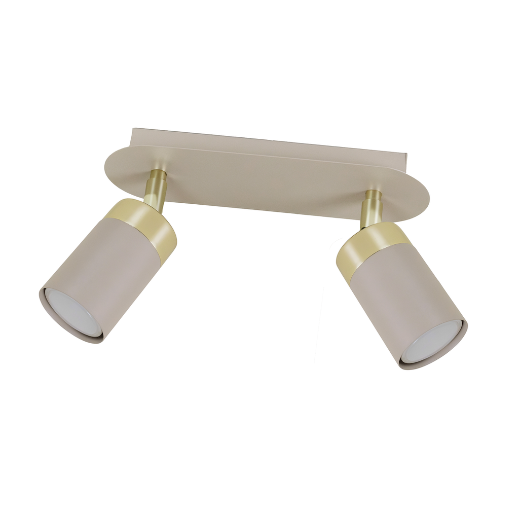 Deckenleuchte JOKER Beige & Gold (2x GU10) - Milagro