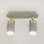 Deckenleuchte JOKER Beige & Gold (2x GU10) - Milagro