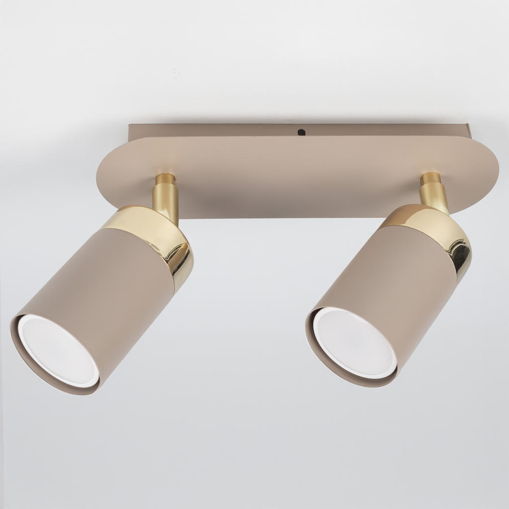 Deckenleuchte JOKER Beige & Gold (2x GU10) - Milagro