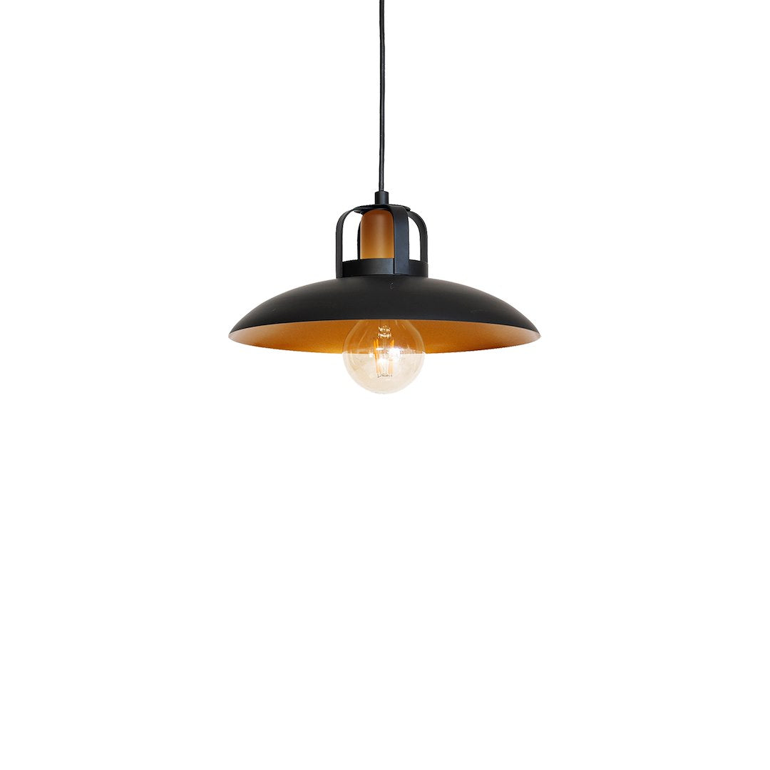 Pendelleuchte FELIX (1x E27) Schwarz & Gold - Milagro