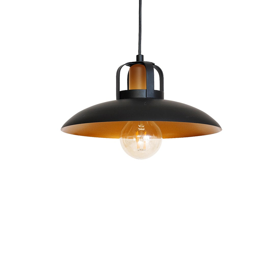 Pendelleuchte FELIX (1x E27) Schwarz & Gold - Milagro