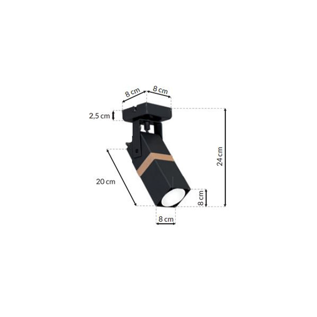 Wandleuchte VIDAR Schwarz & Holz (1x GU10) - Milagro
