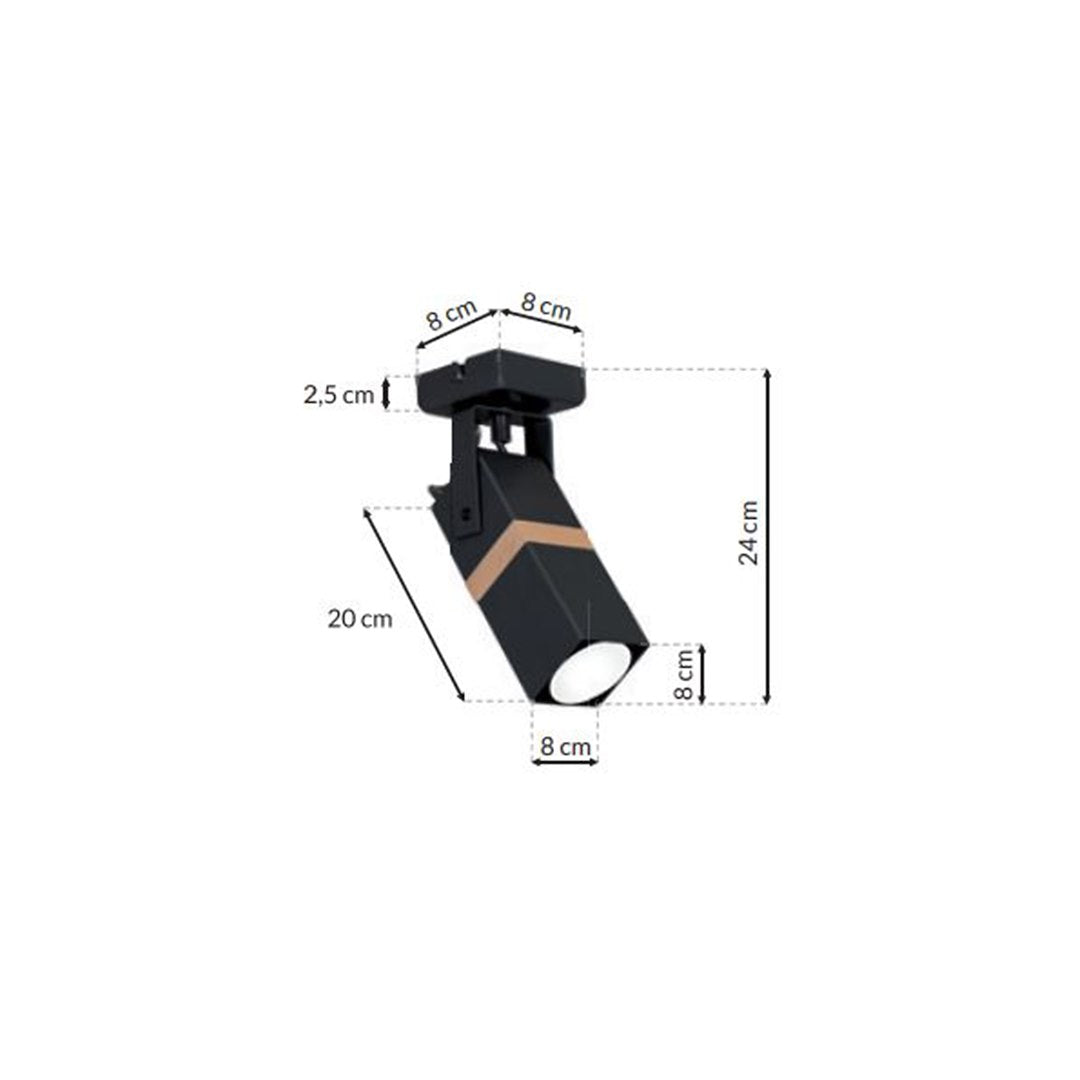 Wandleuchte VIDAR Schwarz & Holz (1x GU10) - Milagro