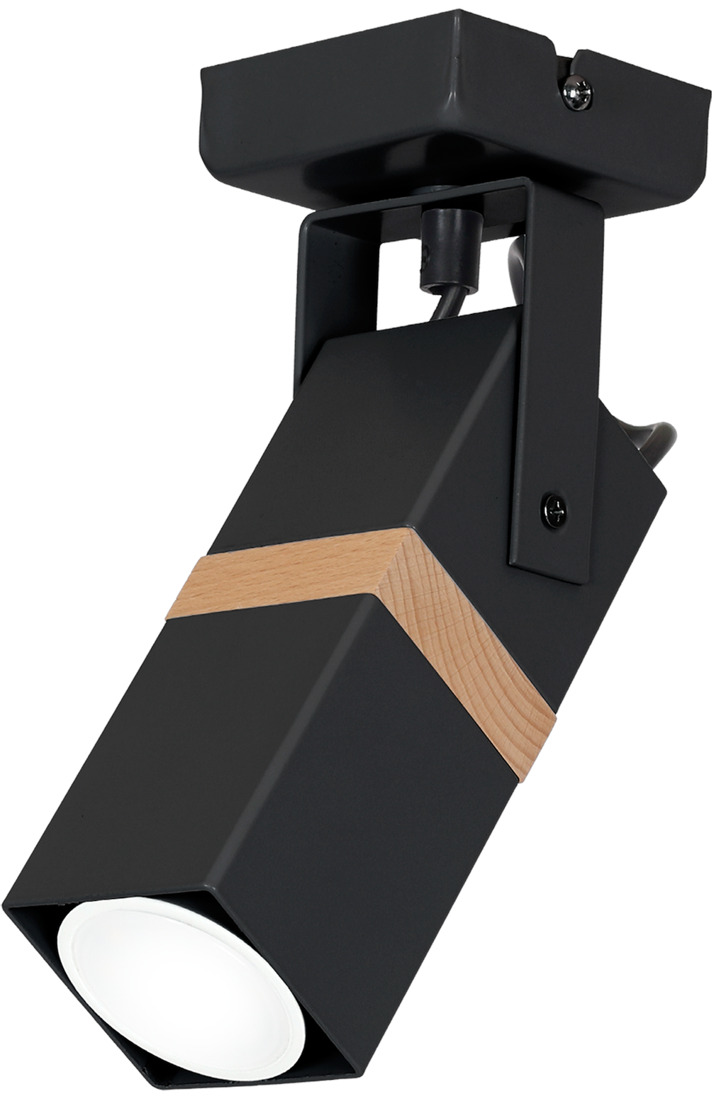 Wandleuchte VIDAR Schwarz & Holz (1x GU10) - Milagro