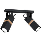 Deckenleuchte Spot Balken VIDAR Schwarz & Holz (2x GU10) - Milagro