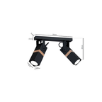 Deckenleuchte Spot Balken VIDAR Schwarz & Holz (2x GU10) - Milagro