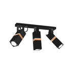 Deckenleuchte Spot Balken VIDAR Schwarz & Holz (3x GU10) - Milagro