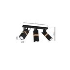 Deckenleuchte Spot Balken VIDAR Schwarz & Holz (3x GU10) - Milagro