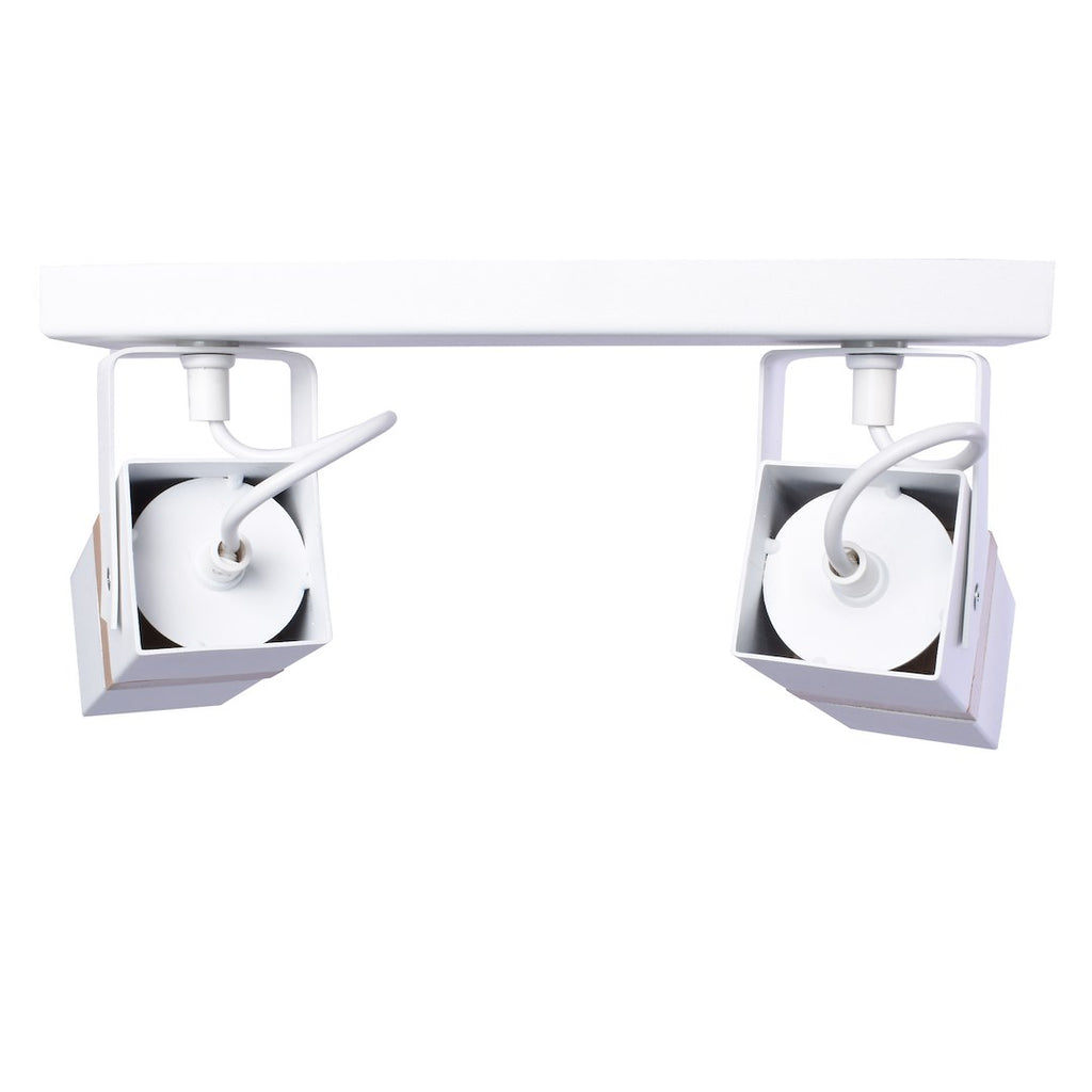 Deckenleuchte Spot Balken VIDAR (2x GU10) Weiß & Holz - Milagro