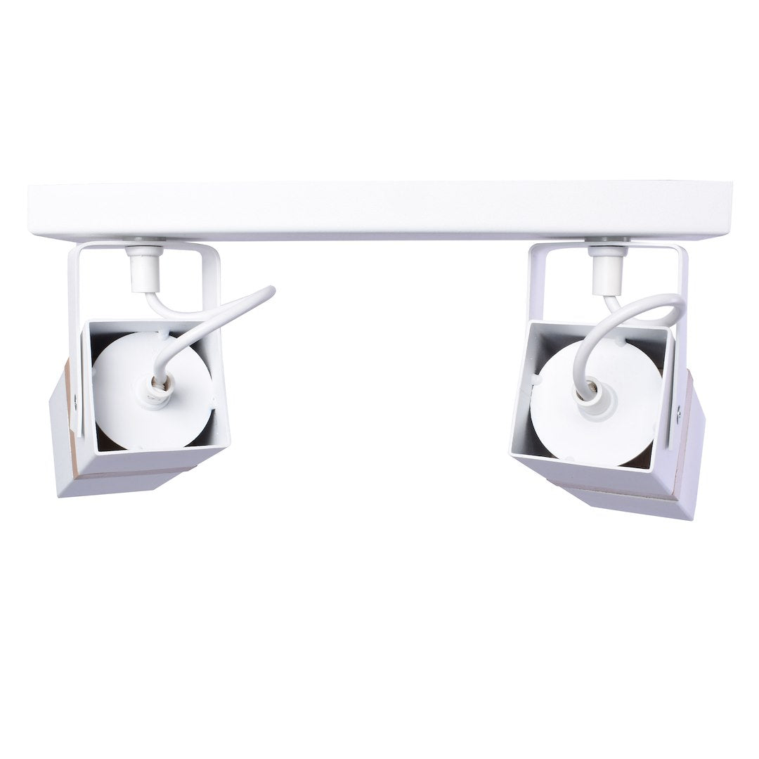 Deckenleuchte Spot Balken VIDAR (2x GU10) Weiß & Holz - Milagro