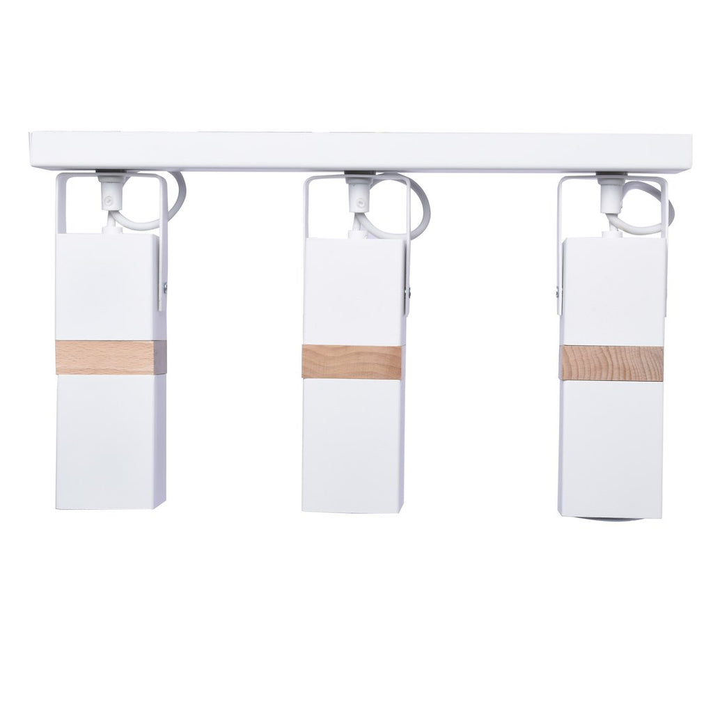 Deckenleuchte Spot Balken VIDAR (3x GU10) Weiß & Holz - Milagro