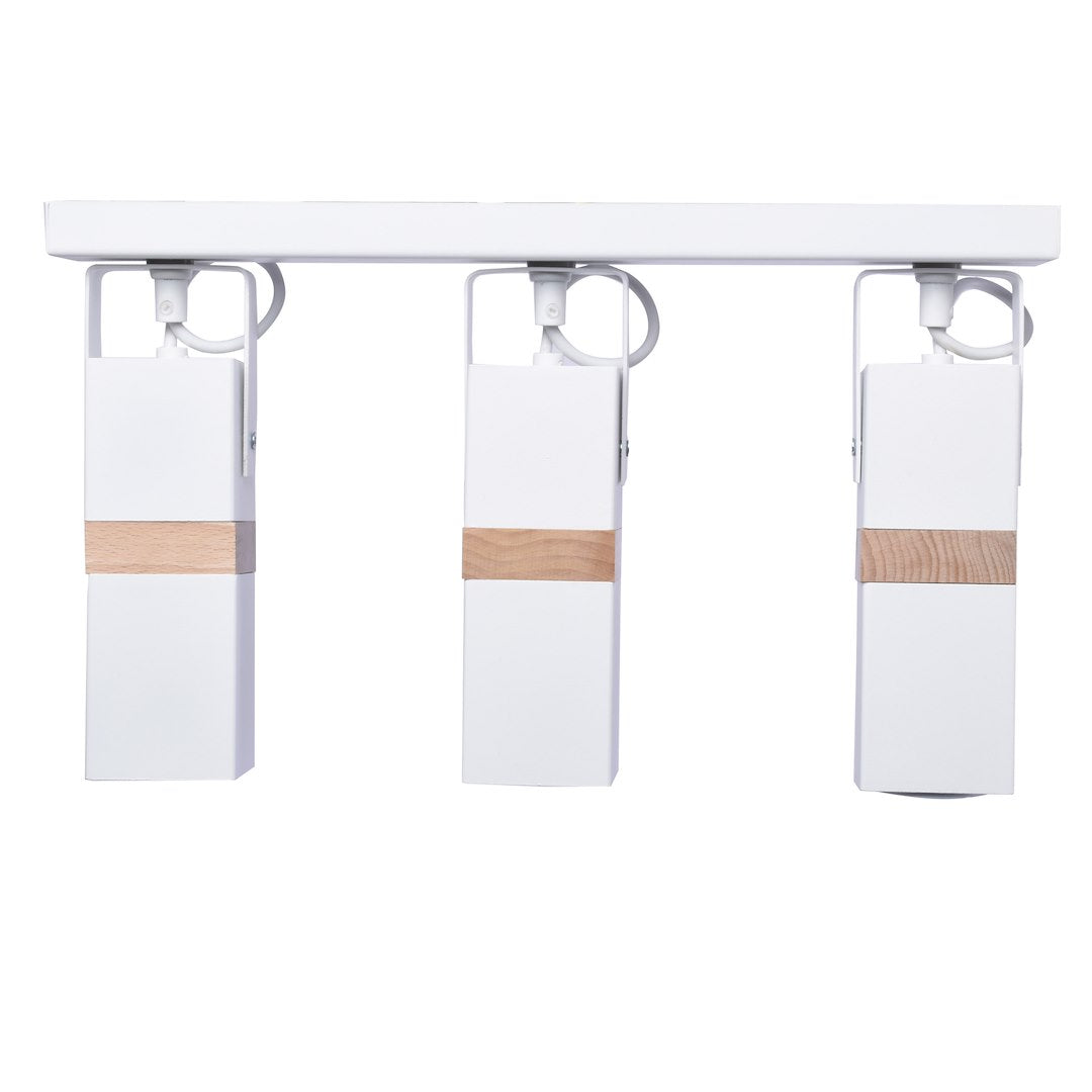 Deckenleuchte Spot Balken VIDAR (3x GU10) Weiß & Holz - Milagro