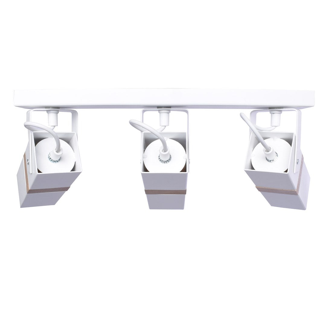 Deckenleuchte Spot Balken VIDAR (3x GU10) Weiß & Holz - Milagro