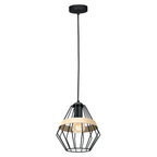 Pendelleuchte CLIFF Schwarz & Holz (1x E27) - Milagro