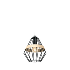 Pendelleuchte CLIFF Schwarz & Holz (1x E27) - Milagro