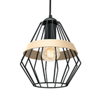 Pendelleuchte CLIFF Schwarz & Holz (1x E27) - Milagro
